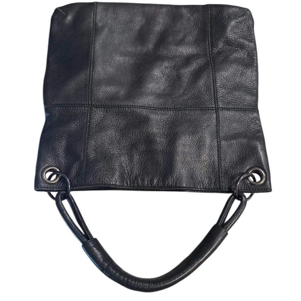 BOTTEGA VENETA Black Leather One Shoulder HoboTote Bag Auth